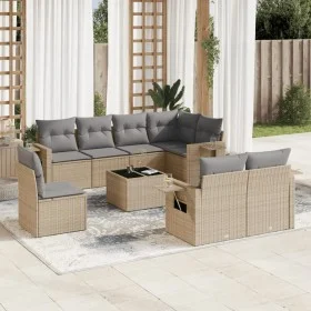 Set de sofás de jardín 9 pzas con cojines ratán sintético beige de , Conjuntos de jardín - Ref: Foro24-3220448, Precio: 593,8...