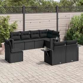 Set de sofás de jardín 8 piezas y cojines ratán sintético negro de , Conjuntos de jardín - Ref: Foro24-3220434, Precio: 553,7...