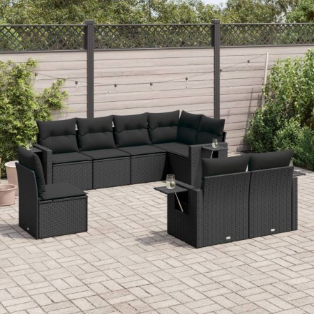Set de sofás de jardín 8 piezas y cojines ratán sintético negro de , Conjuntos de jardín - Ref: Foro24-3220434, Precio: 553,7...