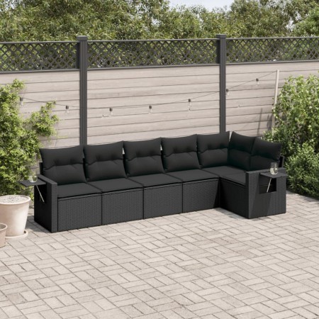 Set de sofás de jardín 6 piezas y cojines ratán sintético negro de , Conjuntos de jardín - Ref: Foro24-3220184, Precio: 403,2...
