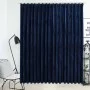 Cortina opaca con ganchos terciopelo azul oscuro 290x245 cm de vidaXL, Cortinas y visillos - Ref: Foro24-134535, Precio: 45,2...