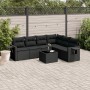 Set de comedor de jardín 7 pzas y cojines ratán sintético negro de , Conjuntos de jardín - Ref: Foro24-3220214, Precio: 450,8...