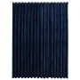 Cortina opaca con ganchos terciopelo azul oscuro 290x245 cm de vidaXL, Cortinas y visillos - Ref: Foro24-134535, Precio: 45,2...
