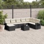 Set de sofás de jardín 8 piezas y cojines ratán sintético negro de , Conjuntos de jardín - Ref: Foro24-3220565, Precio: 484,9...