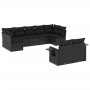 Set de sofás de jardín 8 piezas y cojines ratán sintético negro de , Conjuntos de jardín - Ref: Foro24-3220614, Precio: 579,7...