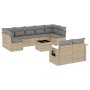 Juego de sofás jardín con cojines beige 10 pzas ratán sintético de , Conjuntos de jardín - Ref: Foro24-3220628, Precio: 590,0...