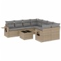 Set de sofás de jardín 9 pzas con cojines ratán sintético beige de , Conjuntos de jardín - Ref: Foro24-3219958, Precio: 542,7...