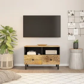 Mueble de TV madera maciza de mango 70x33x46 cm de , Muebles TV - Ref: Foro24-356892, Precio: 67,81 €, Descuento: %