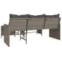 L-shaped garden sofa with table and gray PE rattan cushions by , Outdoor sofas - Ref: Foro24-365582, Price: 233,43 €, Discoun...