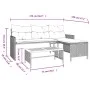 L-shaped garden sofa with table and gray PE rattan cushions by , Outdoor sofas - Ref: Foro24-365582, Price: 233,43 €, Discoun...