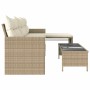 Sofá de jardín en forma de L con mesa y cojines ratán PE beige de , Sofás de exterior - Ref: Foro24-365575, Precio: 240,63 €,...
