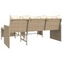 Sofá de jardín en forma de L con mesa y cojines ratán PE beige de , Sofás de exterior - Ref: Foro24-365575, Precio: 240,63 €,...