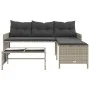 Sofá jardín forma de L con mesa y cojines ratán PE gris claro de , Sofás de exterior - Ref: Foro24-365577, Precio: 251,28 €, ...