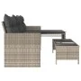 Sofá jardín forma de L con mesa y cojines ratán PE gris claro de , Sofás de exterior - Ref: Foro24-365577, Precio: 251,28 €, ...