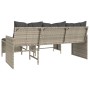 Sofá jardín forma de L con mesa y cojines ratán PE gris claro de , Sofás de exterior - Ref: Foro24-365577, Precio: 236,92 €, ...