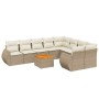 Juego de sofás jardín con cojines beige 10 pzas ratán sintético de , Conjuntos de jardín - Ref: Foro24-3257493, Precio: 732,0...