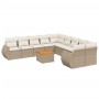 Set de sofás de jardín 11pzas con cojines ratán sintético beige de , Conjuntos de jardín - Ref: Foro24-3257528, Precio: 763,0...