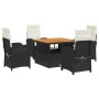 Set de muebles jardín 5 pzas con cojines ratán sintético negro de , Conjuntos de jardín - Ref: Foro24-3277317, Precio: 583,35...