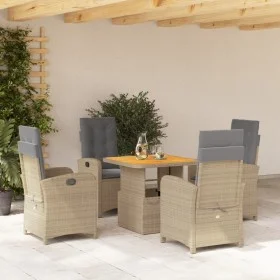 Set comedor de jardín 5 pzas con cojines ratán sintético beige de , Conjuntos de jardín - Ref: Foro24-3277362, Precio: 655,07...