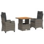 Set comedor de jardín 3 piezas con cojines ratán sintético gris de , Conjuntos de jardín - Ref: Foro24-3277397, Precio: 346,1...