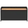Banco con almacenaje madera acacia ratán PE negro 100x50x52 cm de , Bancos de jardín - Ref: Foro24-365949, Precio: 141,36 €, ...