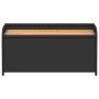 Banco con almacenaje madera acacia ratán PE negro 100x50x52 cm de , Bancos de jardín - Ref: Foro24-365949, Precio: 133,78 €, ...