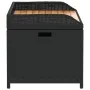 Banco con almacenaje madera acacia ratán PE negro 100x50x52 cm de , Bancos de jardín - Ref: Foro24-365949, Precio: 141,36 €, ...