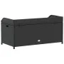 Banco con almacenaje madera acacia ratán PE negro 100x50x52 cm de , Bancos de jardín - Ref: Foro24-365949, Precio: 141,36 €, ...