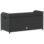 Banco con almacenaje madera acacia ratán PE negro 100x50x52 cm de , Bancos de jardín - Ref: Foro24-365949, Precio: 133,78 €, ...