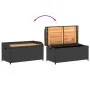 Banco con almacenaje madera acacia ratán PE negro 100x50x52 cm de , Bancos de jardín - Ref: Foro24-365949, Precio: 141,36 €, ...