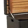Banco con almacenaje madera acacia ratán PE negro 100x50x52 cm de , Bancos de jardín - Ref: Foro24-365949, Precio: 141,36 €, ...