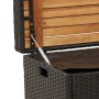 Banco con almacenaje madera acacia ratán PE negro 100x50x52 cm de , Bancos de jardín - Ref: Foro24-365949, Precio: 133,78 €, ...