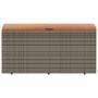 Caja de almacenaje jardín madera acacia ratán gris 110x50x54 cm de , Cajas de almacenaje para exteriores - Ref: Foro24-365956...