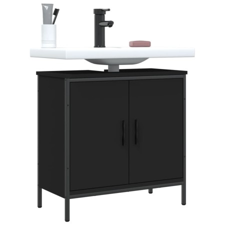 Armario para lavabo de baño madera ingeniería negro 60x30x60 cm de , Tocadores - Ref: Foro24-842446, Precio: 56,81 €, Descuen...