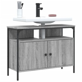 Armario lavabo baño madera ingeniería gris Sonoma 80x30x60 cm de , Tocadores de baño - Ref: Foro24-842444, Precio: 69,38 €, D...