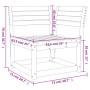 Sofá esquinero de jardín madera maciza de pino 73x73x78 cm de , Sofás de exterior - Ref: Foro24-844664, Precio: 61,43 €, Desc...
