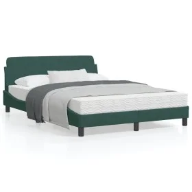 Dark green velvet bed frame with headboard 140x190 cm by , Beds and slatted bases - Ref: Foro24-373175, Price: 150,90 €, Disc...