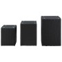 Mesas auxiliares 3 pzas superficie vidrio ratán sintético negro de vidaXL, Mesas auxiliares - Ref: Foro24-46984, Precio: 80,0...