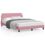 Estructura de cama con cabecero de terciopelo rosa 140x190 cm de , Camas y somieres - Ref: Foro24-373177, Precio: 169,56 €, D...