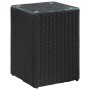 Mesas auxiliares 3 pzas superficie vidrio ratán sintético negro de vidaXL, Mesas auxiliares - Ref: Foro24-46984, Precio: 80,0...