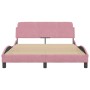 Estructura de cama con cabecero de terciopelo rosa 140x190 cm de , Camas y somieres - Ref: Foro24-373177, Precio: 169,56 €, D...