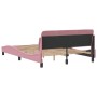 Estructura de cama con cabecero de terciopelo rosa 140x190 cm de , Camas y somieres - Ref: Foro24-373177, Precio: 169,56 €, D...