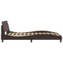 Estructura de cama cabecero cuero sintético marrón 140x190 cm de , Camas y somieres - Ref: Foro24-373180, Precio: 176,61 €, D...