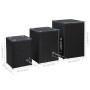 Mesas auxiliares 3 pzas superficie vidrio ratán sintético negro de vidaXL, Mesas auxiliares - Ref: Foro24-46984, Precio: 80,0...
