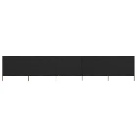 Paravientos de playa de 5 paneles tela negro 600x160cm de vidaXL, Sombrillas - Ref: Foro24-47170, Precio: 83,76 €, Descuento: %