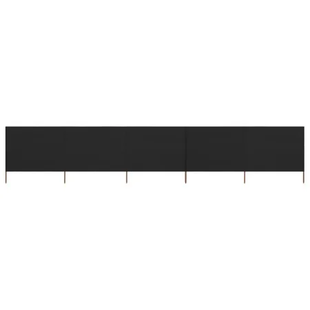 Paravientos de playa de 5 paneles tela negro 600x160cm de vidaXL, Sombrillas - Ref: Foro24-47170, Precio: 83,76 €, Descuento: %