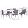 Set de comedor de jardín 7 pzas y cojines ratán sintético negro de , Conjuntos de jardín - Ref: Foro24-3213601, Precio: 542,0...