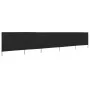 Paravientos de playa de 5 paneles tela negro 600x160cm de vidaXL, Sombrillas - Ref: Foro24-47170, Precio: 83,76 €, Descuento: %