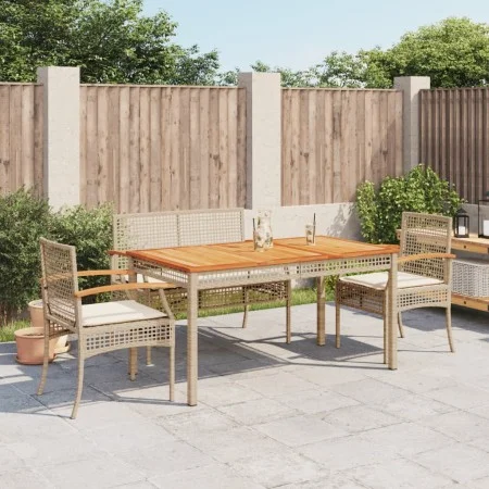 Set de comedor jardín con cojines 4 pzas ratán sintético beige de , Conjuntos de jardín - Ref: Foro24-3213585, Precio: 410,07...