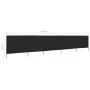 Paravientos de playa de 5 paneles tela negro 600x160cm de vidaXL, Sombrillas - Ref: Foro24-47170, Precio: 83,76 €, Descuento: %